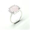 Image 2 : SILVER ROSE QUARTZ(5.4CT) RING SIZE 10