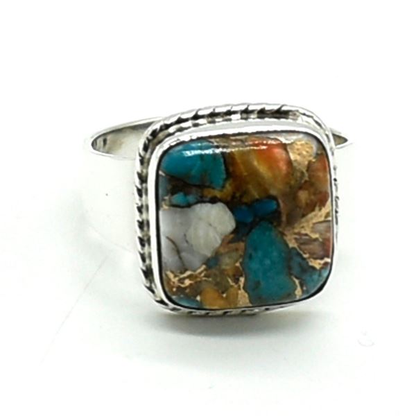 SILVER OYSTER TURQUOISE(9.2CT) RING SIZE 10