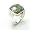 Image 2 : SILVER OYSTER TURQUOISE(9.2CT) RING SIZE 10