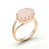 Image 2 : ROSEGOLD PLATED SILVER ROSE QUARTZ(7.5CT) RING SIZE 10