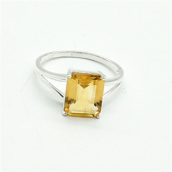 SILVER CITRINE(3.1CT) RING SIZE 10