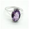 Image 1 : SILVER AMETHYST CZ(2.6CT) RING SIZE 10