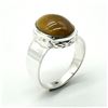 Image 2 : SILVER TIGER EYE(9.2CT) RING SIZE 9.5