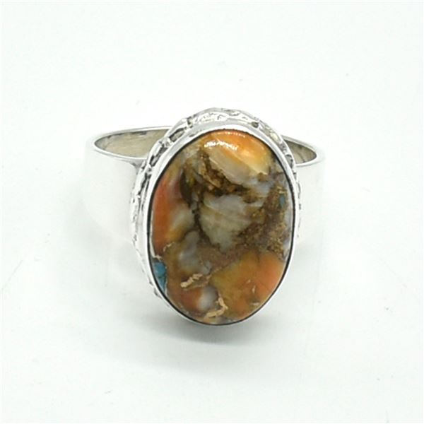 SILVER OYSTER TURQUOISE(9.9CT) RING SIZE 9.5