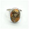 Image 1 : SILVER OYSTER TURQUOISE(9.9CT) RING SIZE 9.5
