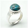 Image 2 : SILVER COPPER TURQUOISE(8.1CT) RING SIZE 9