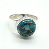 Image 1 : SILVER BLUE COPPER TURQUOISE(6.3CT) RING SIZE 10