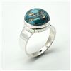 Image 2 : SILVER BLUE COPPER TURQUOISE(6.3CT) RING SIZE 10