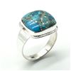 Image 2 : SILVER BLUE COPPER TURQUOISE(9.2CT) RING SIZE 10