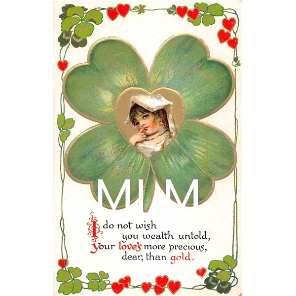 5 Nister Brundage Valentine Girls In Clover Holiday Greeting Postcards