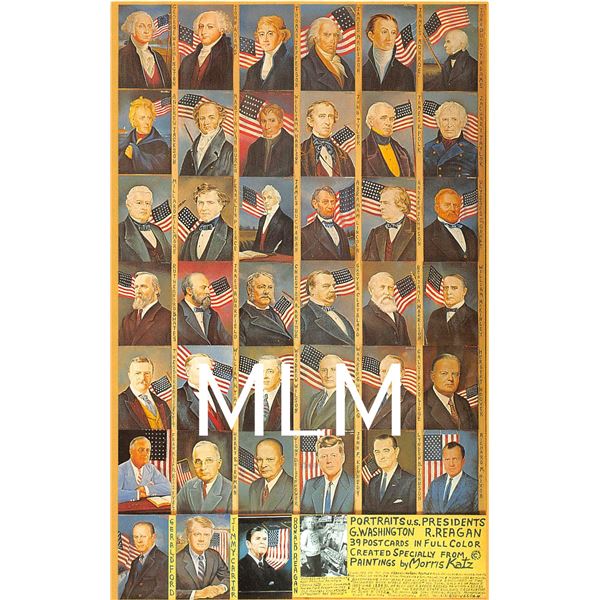 U.S. Presidents by Morris Katz Postcard Set of 42