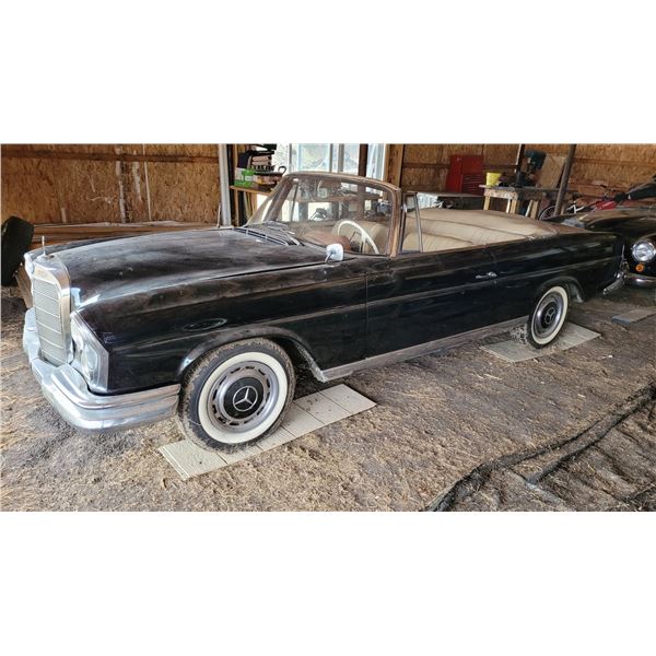 Approx. 1961 Mercedes, 220 SE, Black (2 Door) Convertible, Should Run, Approx. 90,000 Miles.