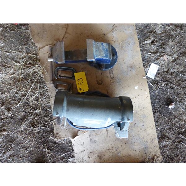 Bench Grinder, C-Clamps and Vise