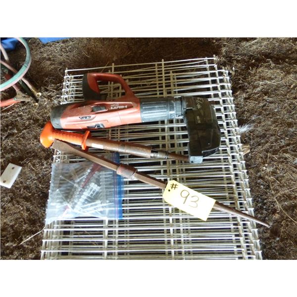 Pry Bar, Hilti DX 460 Nail Gun and Hammer