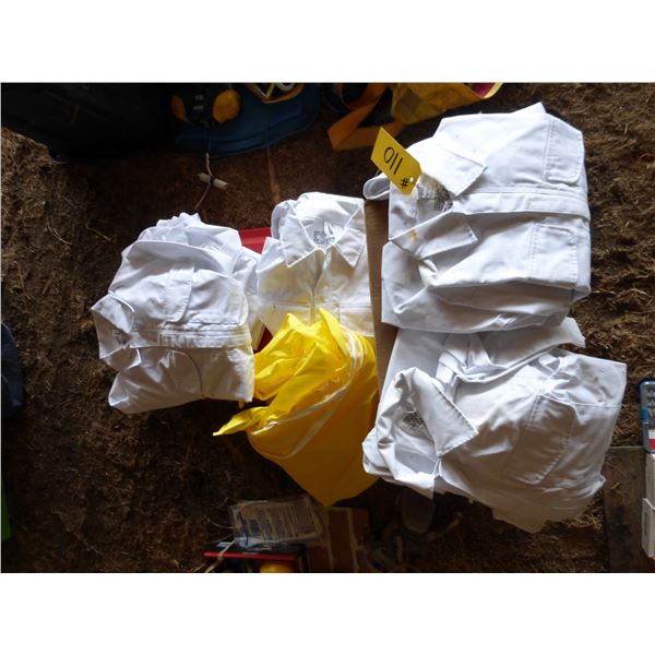 6- Size 6736 White Coveralls and 1- Yellow