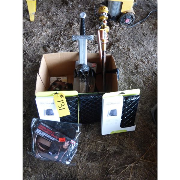 3- Quilted Cases, Mask and Sword Etc.