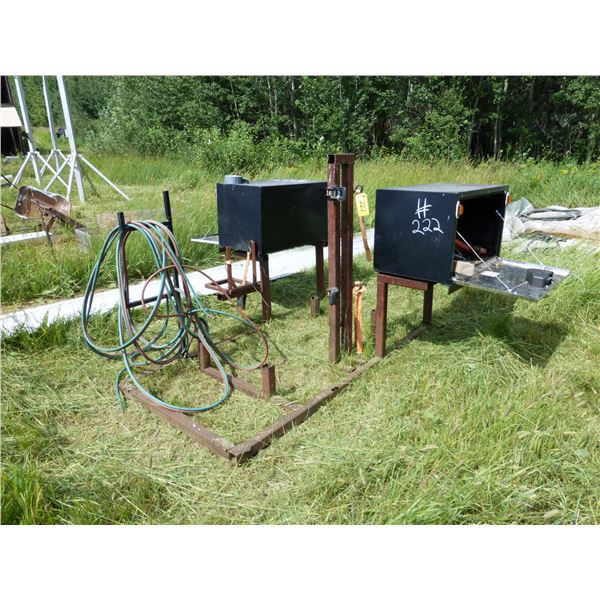 Slide in Welding Deck c/w Tool Boxes and Contents, Pipe Wrench and Rod