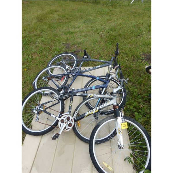 3- Mountain Bikes, missing seats (As Is)