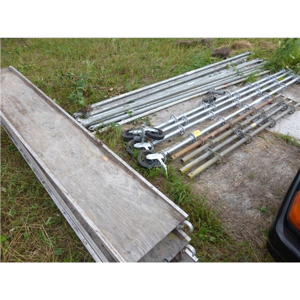 Alum. Scaffolding c/w 4 Wheels and 3-9' Alum. Decks