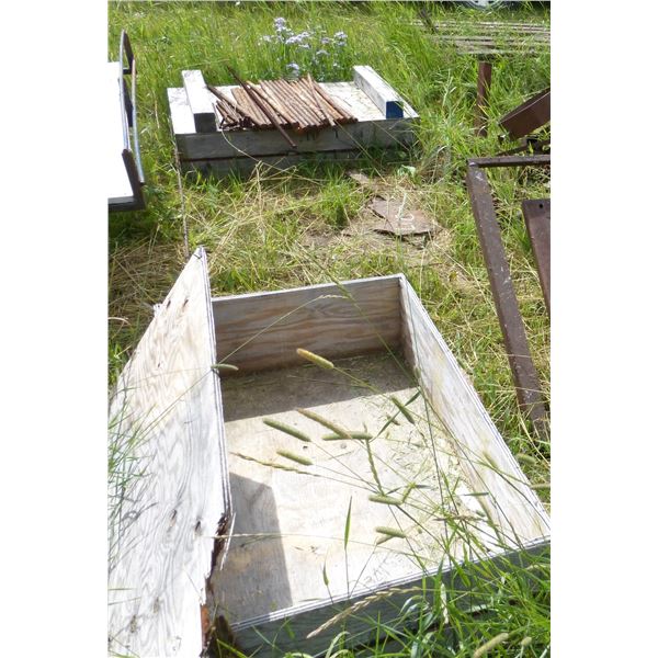 2- Wooden Crates and Qty of Steel Pegs