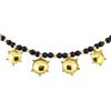 Image 2 : 16 Inch Black Bead Station Necklace - 22KT Yellow Gold