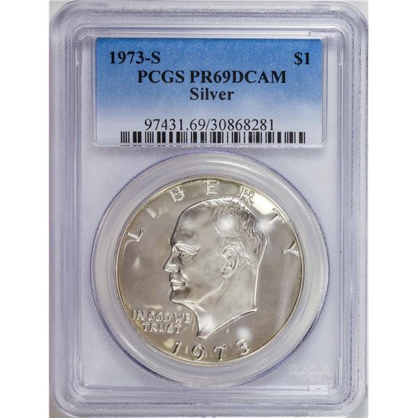 1973-S Eisenhower Dollar Coin PCGS PR69DCAM