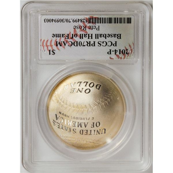 2014-P Pete Rose Baseball Hall of Fame Dollar Coin PCGS PR70DCAM