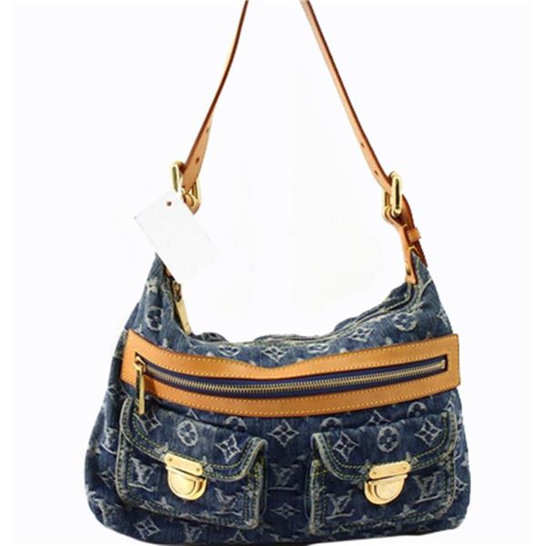 Louis Vuitton Blue Monogram Denim Leather Baggy GM Shoulder Bag