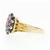Image 7 : Antique 14k Gold & Silver GIA Certified Burma No Heat Ruby Diamond Cocktail Ring