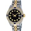 Image 2 : Rolex Ladies 2 Tone Black Diamond & Sapphire 26MM Datejust Wristwatch