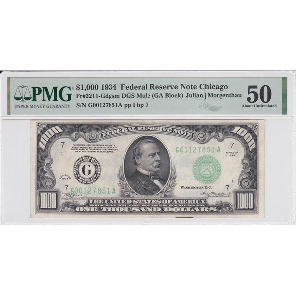 1934 $1000 Federal Reserve Note Chicago