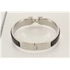 Image 3 : Hermes Black Metal Clic Clac Bangle Bracelet PHW