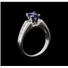 Image 4 : 0.95 ctw Sapphire and Diamond Ring - 14KT White Gold