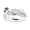 Image 3 : 1.10 ctw Blue Sapphire And Diamond Ring - 18KT White Gold