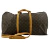 Image 1 : Louis Vuitton Brown Monogram Canvas Leather Keepall 60 cm Bandouliere Duffle Bag