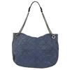 Image 2 : Chanel Navy Blue Quilted Caviar Leather CC Half Round Shoulder Bag