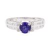 Image 2 : 1.36 ctw Sapphire and Diamond Ring - 14KT White Gold