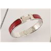 Image 5 : Hermes Red Metal Clic Clac Bangle Bracelet PHW