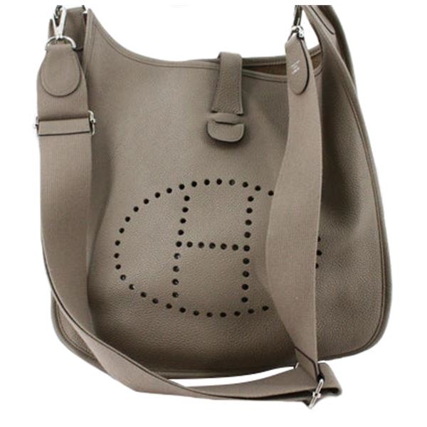 Hermes Grease Asphalt Taurillon Leather Evelyne III GM Crossbody Bag