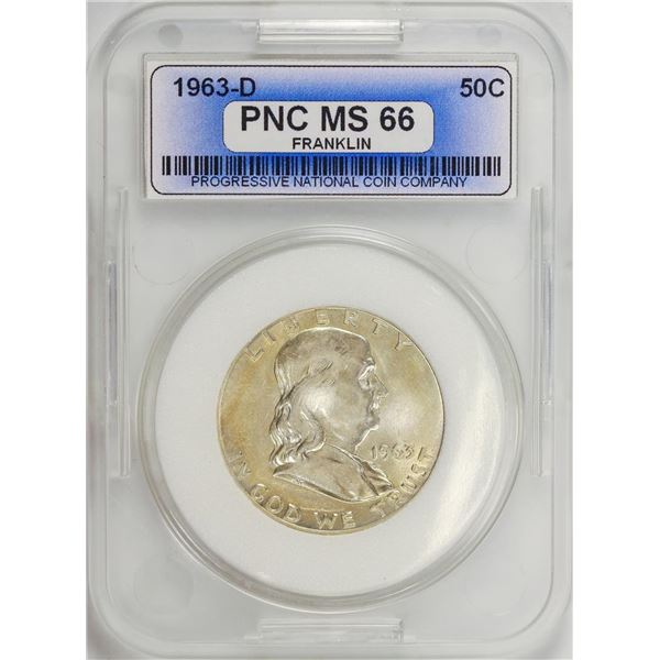 1963-D Franklin Half Dollar Coin PNC MS66