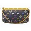 Image 1 : Louis Vuitton Black Multicolor Monogram Canvas Leather Pochette Accesoires Shoul