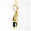 Image 4 : 14k Yellow Gold Pear Cabochon Black Onyx Open Pendant Necklace