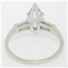 Image 5 : Vintage 14k White Gold 1.20 ctw Marquise Aquamarine and Baguette Diamond Ring