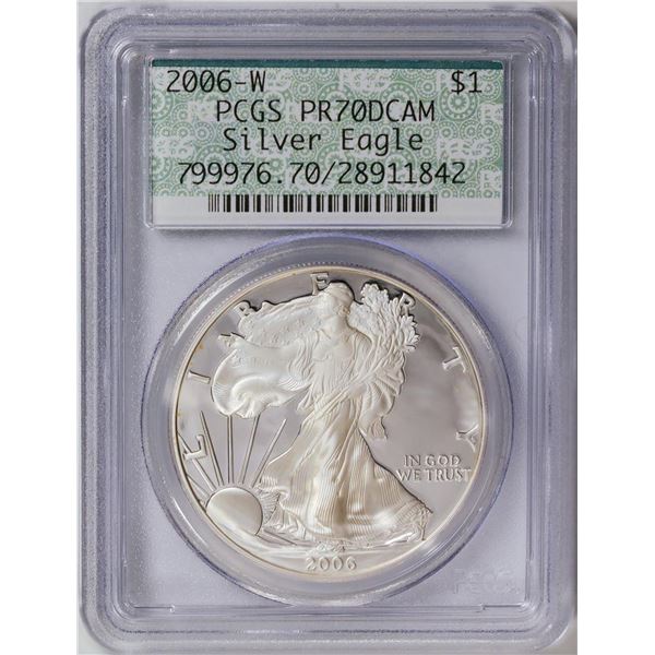 2006-W American Silver Eagle .999 Fine Silver Dollar Coin PCGS PR70DCAM