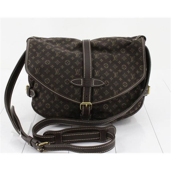 Louis Vuitton Brown Monogram Mini Lin Canvas Saumur 30 cm Crossbody Bag