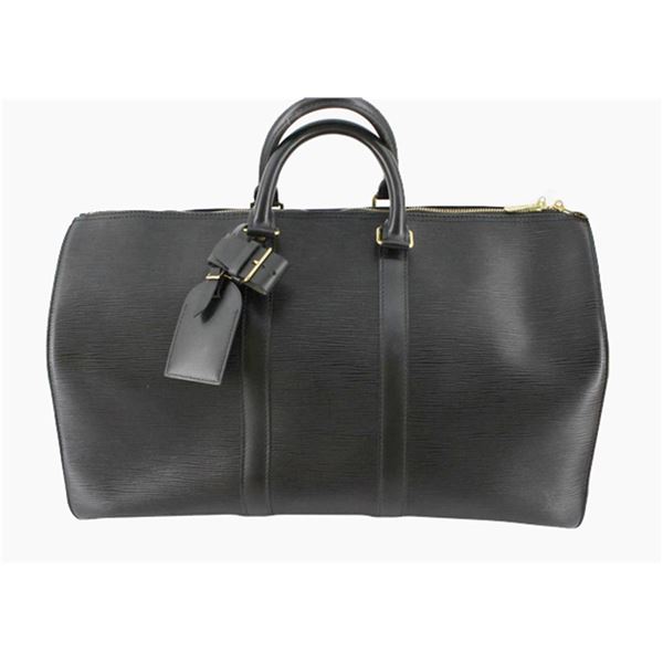 Louis Vuitton Black Epi Leather Keepall 45 cm Duffle Bag