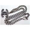 Image 2 : Chanel Dark Silver-tone Metal CC Coco Mark Rhinestone Necklace