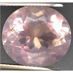 12.99ct Oval Portuguese Cut Top AAA Light Pink Quartz VVS RETAIL $850 (GEM-7576)