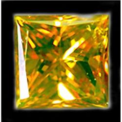 .12ct Princess Cut Canary Green Natural Diamond RETAIL $800 (GEM-7883B)