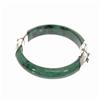 Jade Sterling Hinged Bangle Bracelet (JEW-132)